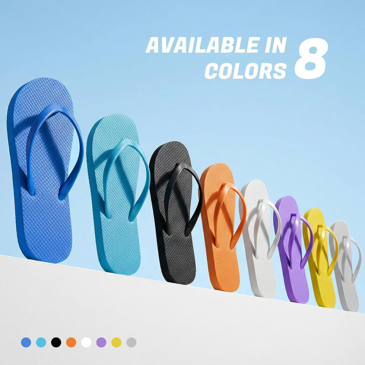Women's Non-Slip Flip Flops Ultra Lightweight Basic Thongs Rubber Soft Slide Slip-on Shoes Beach Pool Shower Sandals