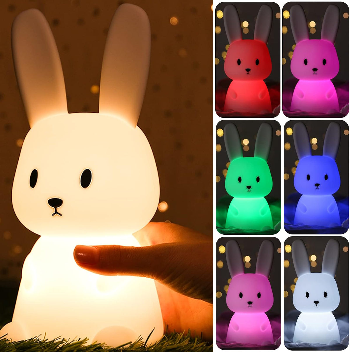 ZKLiLi Cat Night Light for Kids,Cute Night Lamp for Nursery,Squishy Silicone Touch Lights Portable, Gift for Birthday and Christmas for Kids Baby Children (Battery Cat)