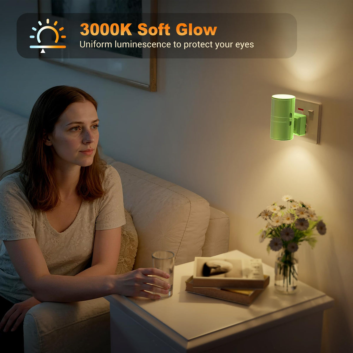 JandCase Night Light, Night Light Plug in Wall with Dusk to Dawn Sensor