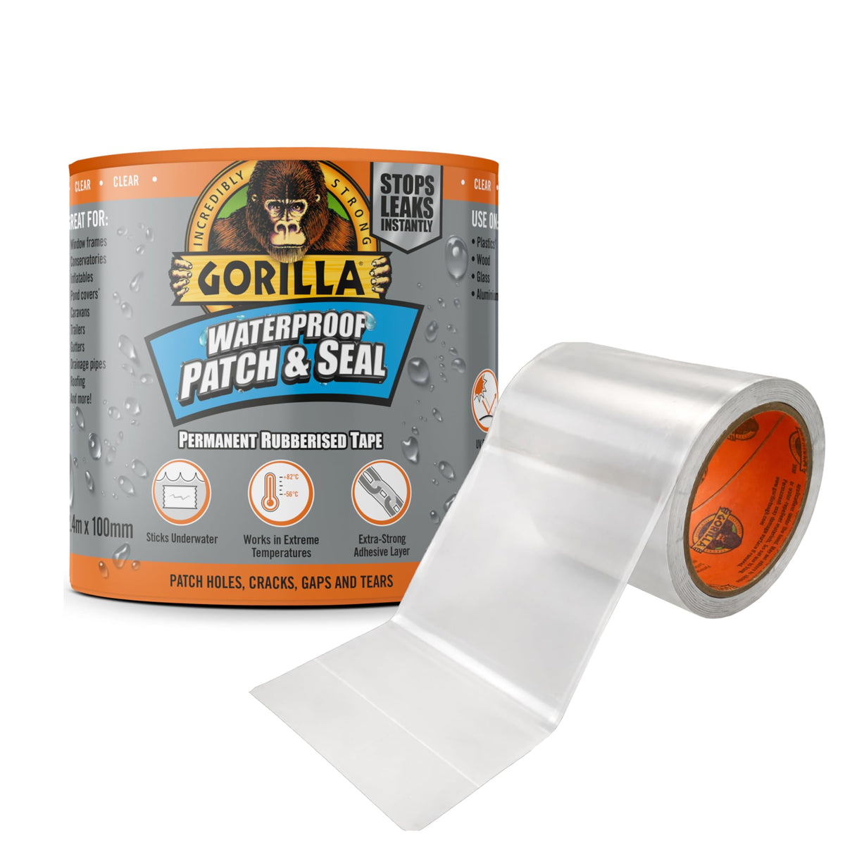 Gorilla Waterproof Patch & Seal Tape Black 3m