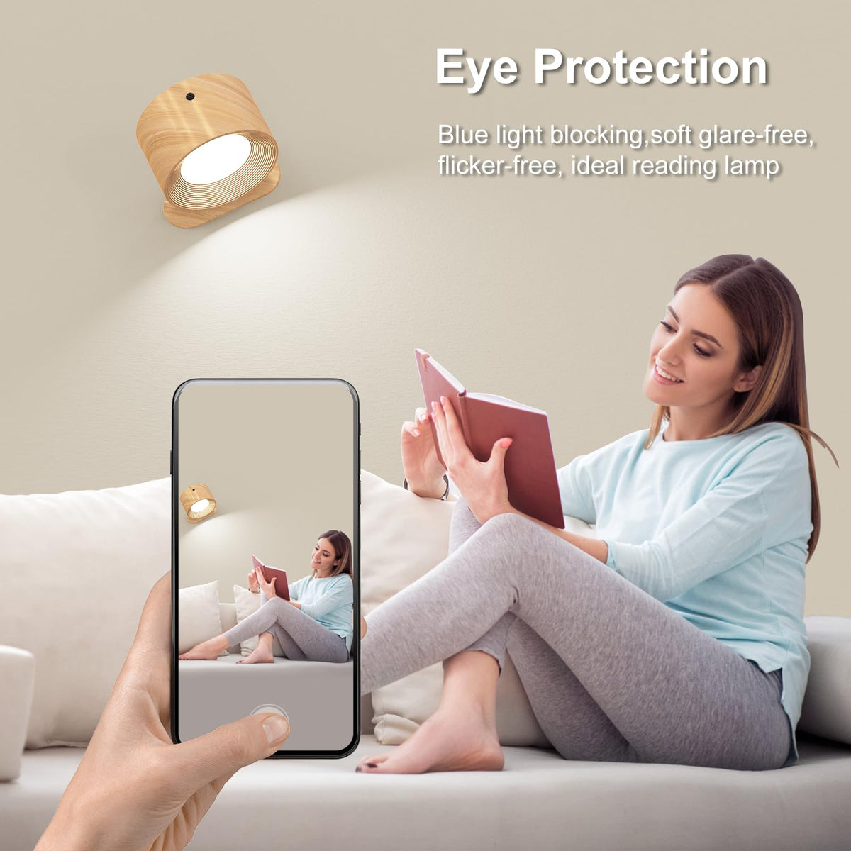 Coollamp LED Battery Operated Wall Lights, 3Pack Wall Lamp with Remote Control 3 Color Modes 3 Brightness Levels 360°Rotate Magnetic, Reading Lights for Living Room Bedroom Black