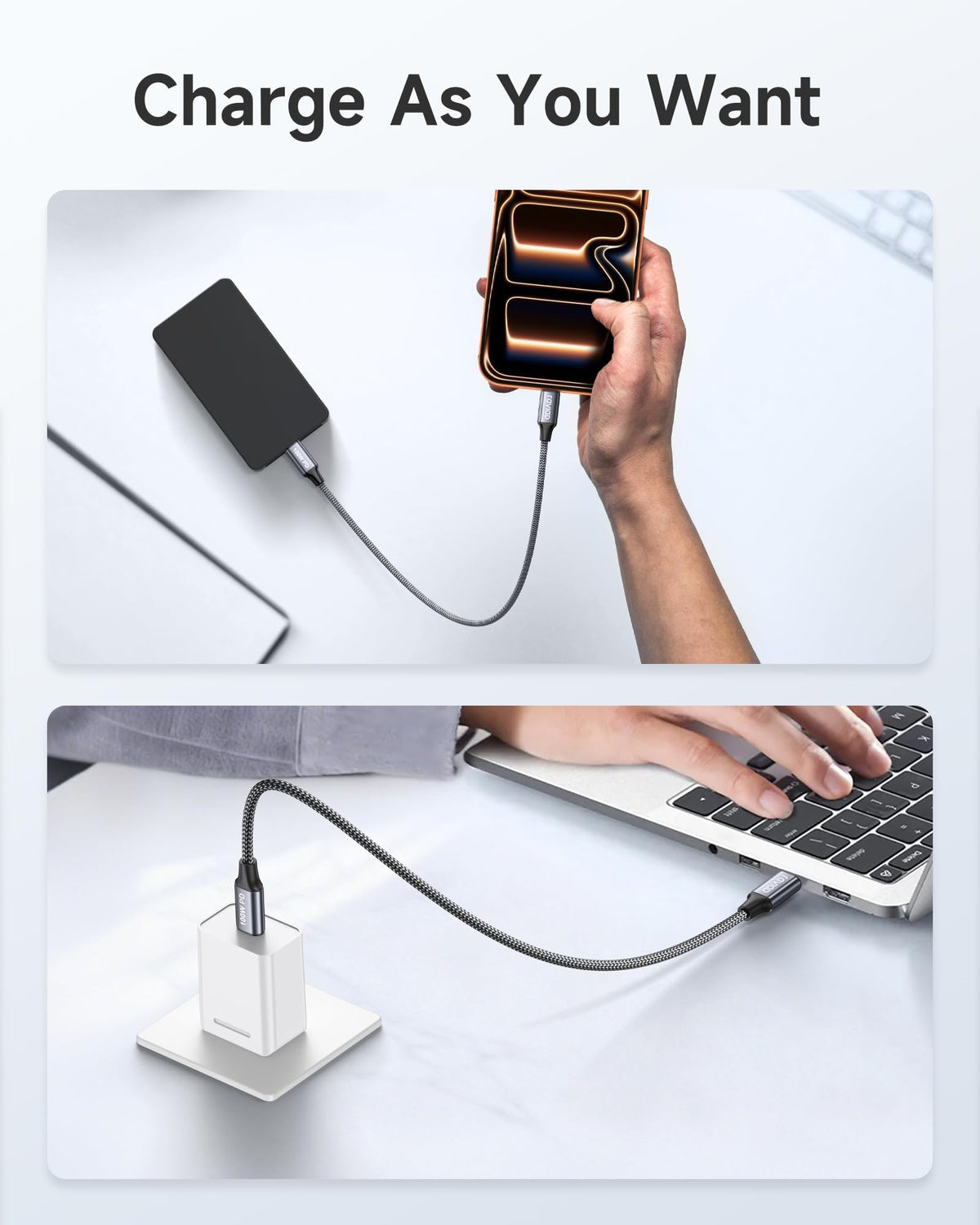 RAVIAD USB C to USB C Charger Cable 2Pack 1M 100W 5A Fast Charging Cable