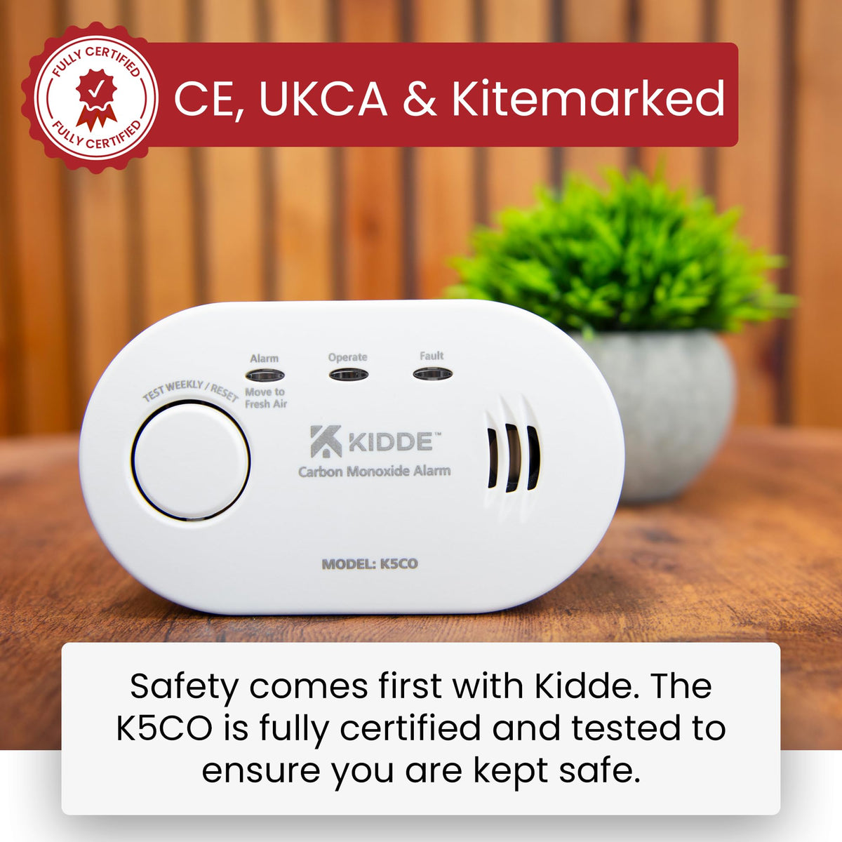 Kidde 5CO Carbon Monoxide Alarm and Detector with AA Batteries - 10 Year Sensor Life CO Alarm for Home