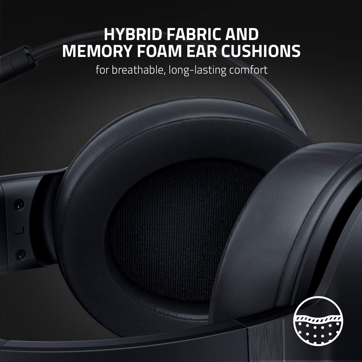 Razer Kraken V3 X USB - Wired USB Gaming Headset (ultra-lightweight at 285g, TriForce 40mm drivers, HyperClear Cardioid Microphone, 7.1 surround sound, Chroma RGB) Black