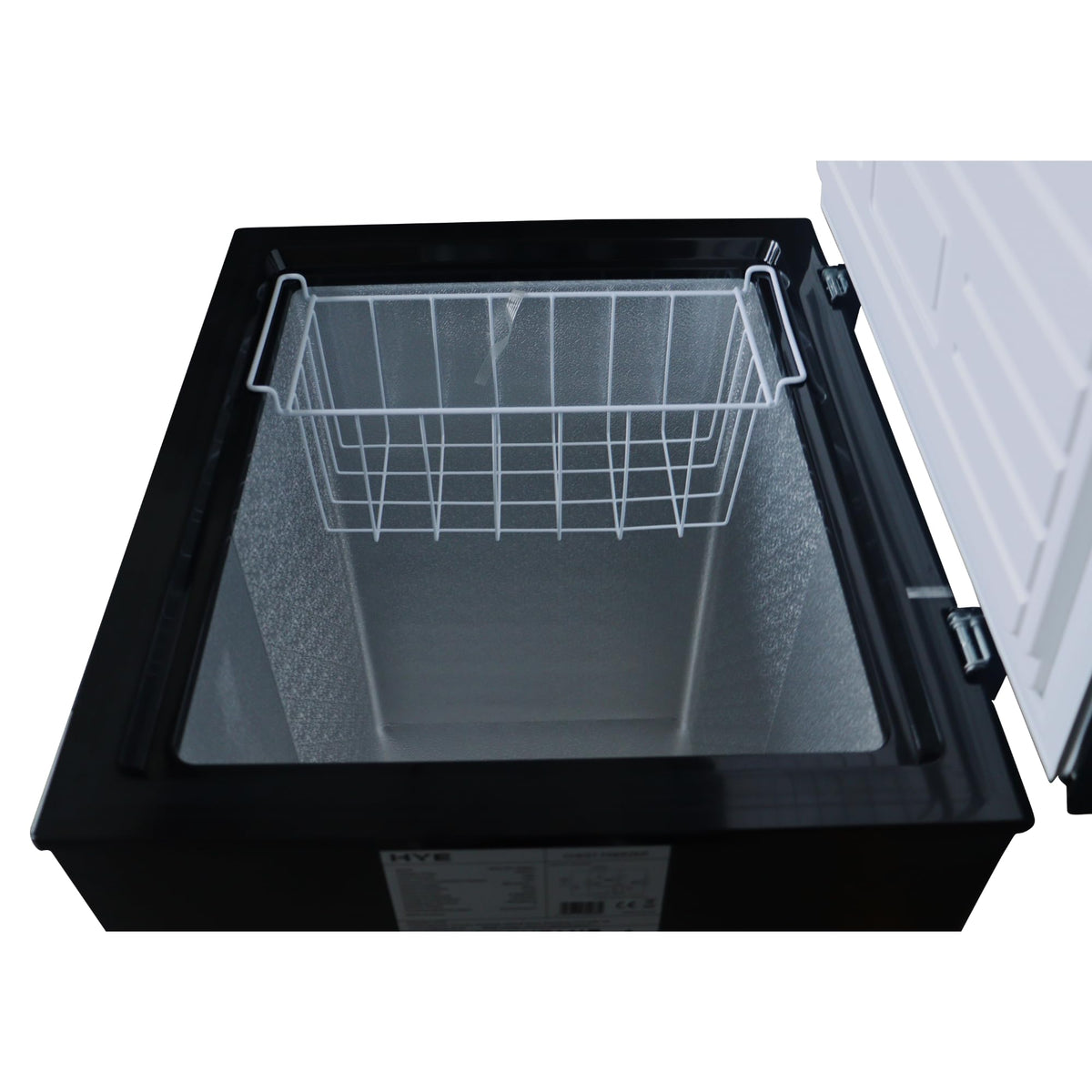 HYE Chest Freezer - 205L Capacity, Freestanding Design, Black