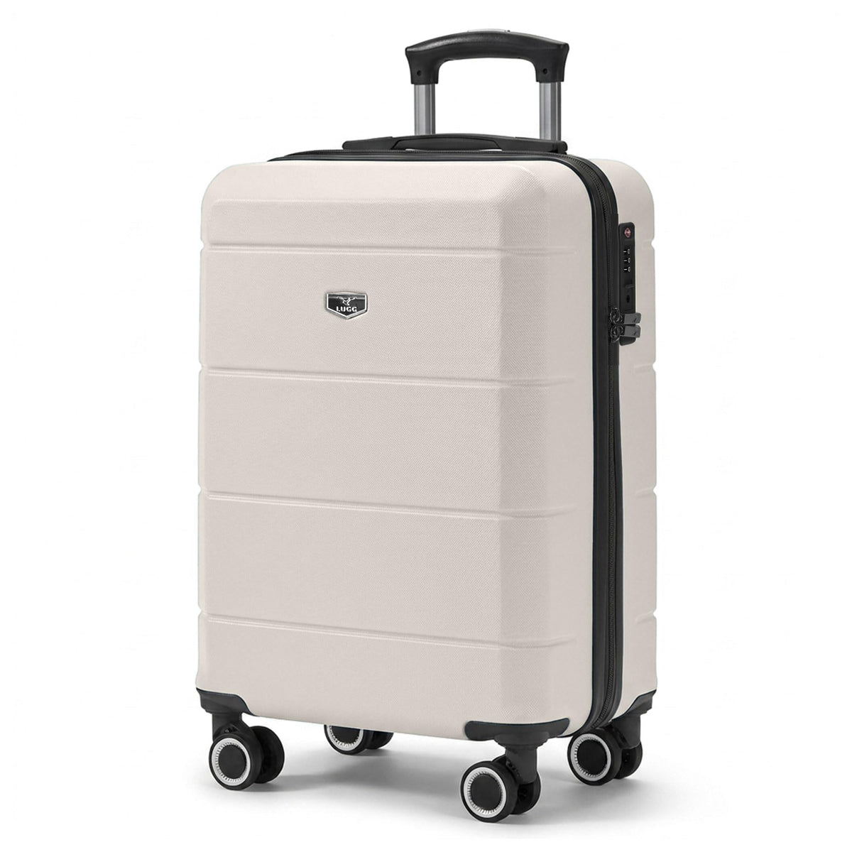 LUGG Jetset 40cm Suitcase 40x30x20cm, Ryanair Compatible Underseat Size, Hard Shell ABS, Spinner with Removable Wheels, Lightweight Travel Luggage, 1 Year Warranty