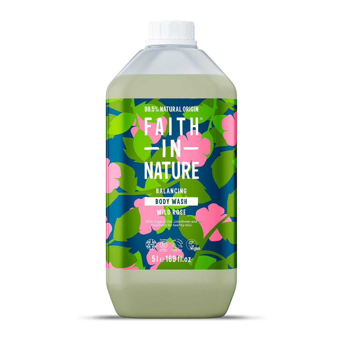 Faith In Nature Natural Fragrance Free Body Wash, Sensitive, Vegan and Cruelty Free, No SLS or Parabens, 400 ml