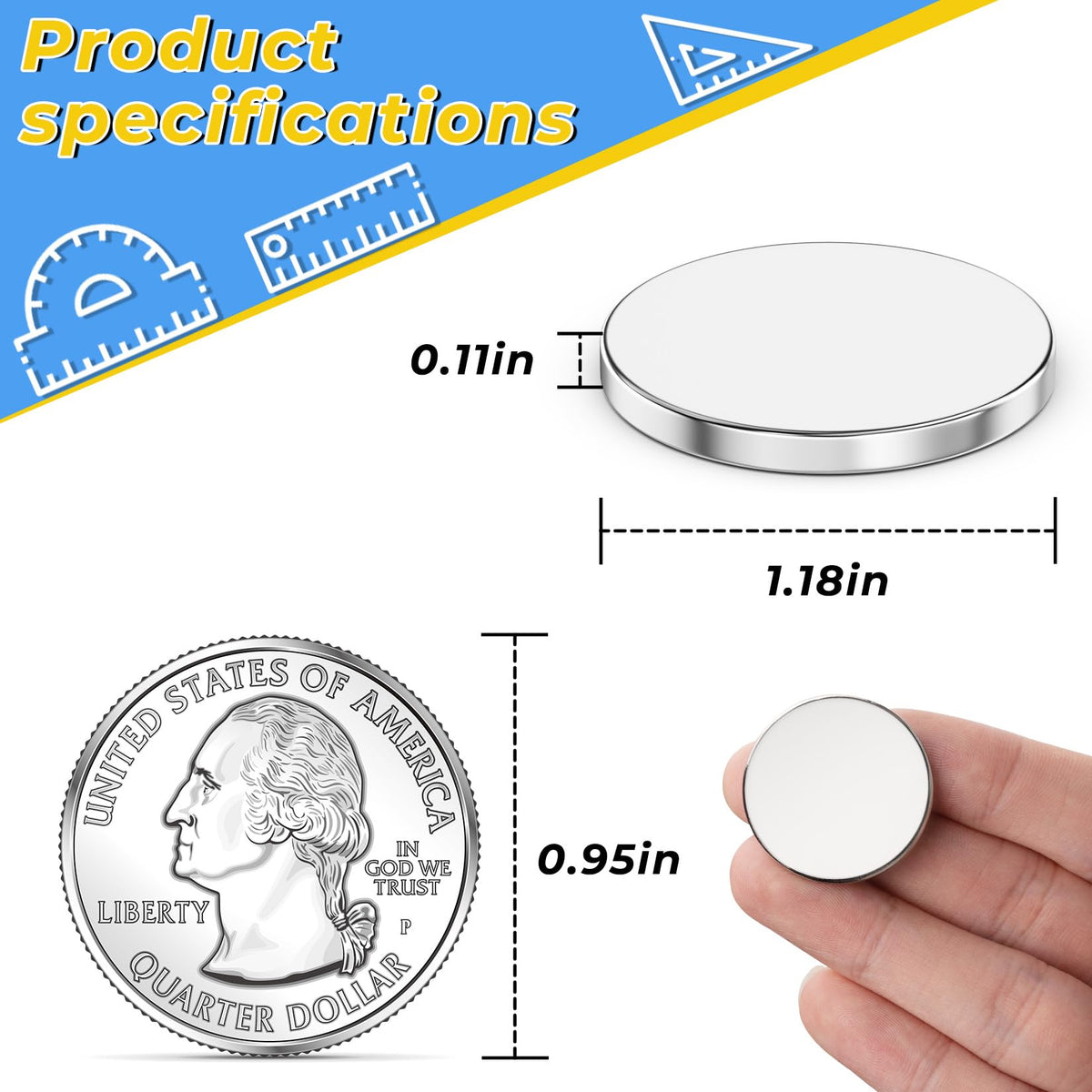 4 Pack Strong Magnet, 30 x 3mm 8KG Pull Super Strong Neodymium Disc Magnets