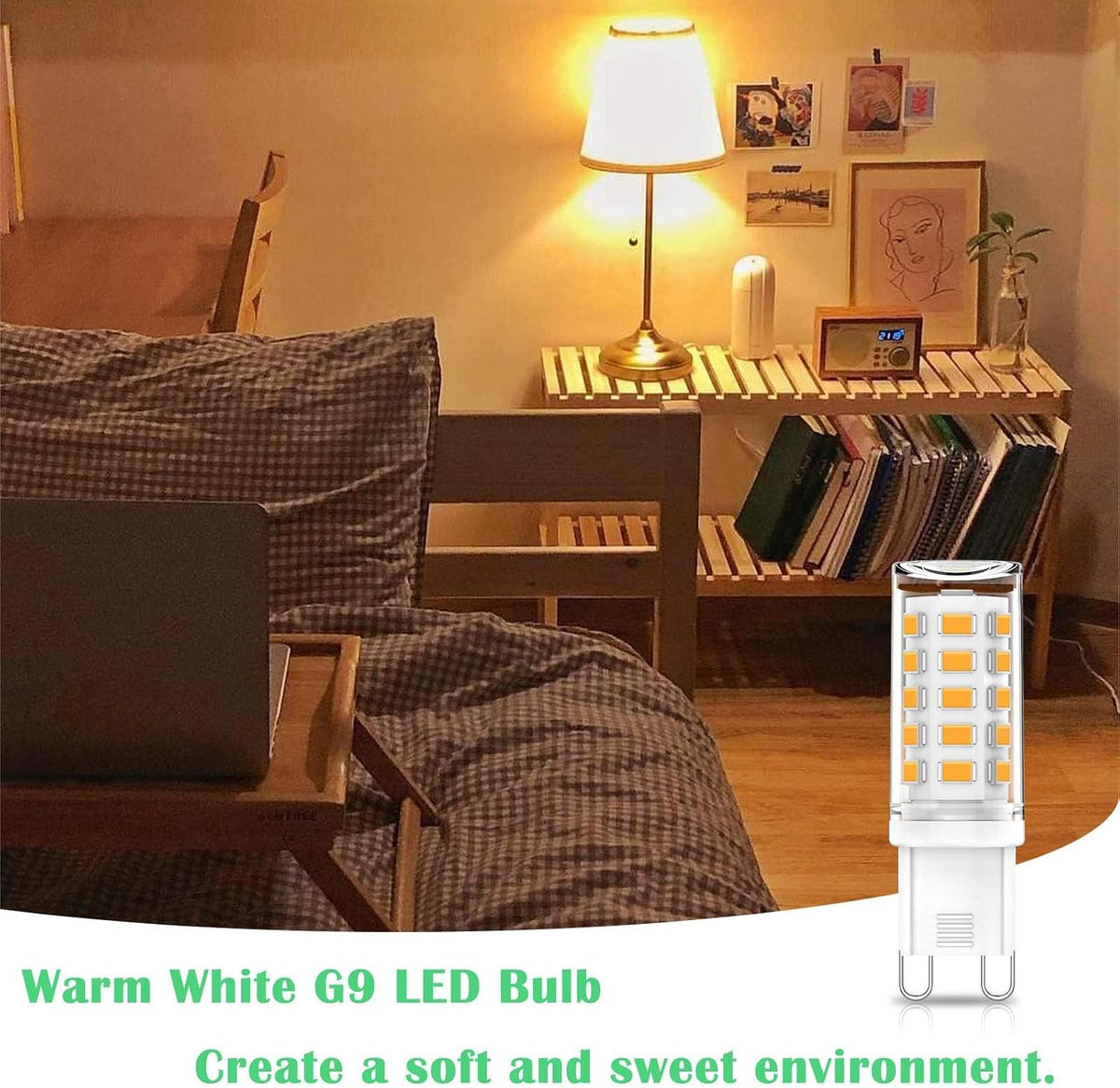 G9 LED Bulbs Warm White 2700K, 3W 350LM, Non-dimmable, 10 Pack