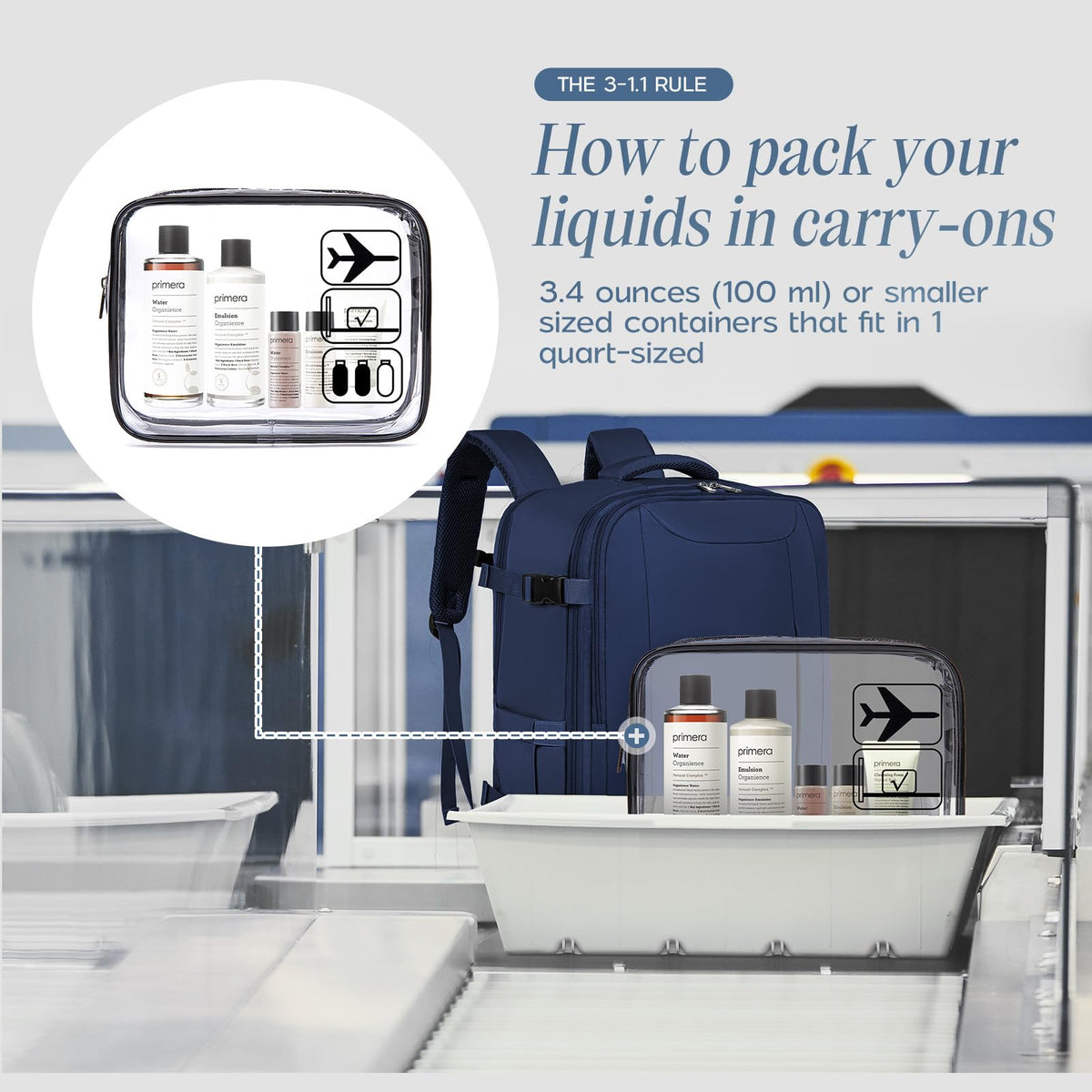 Xkdoai for Ryanair Cabin Bags 40x30x20,Backpack with TSA Approved Clear Bag