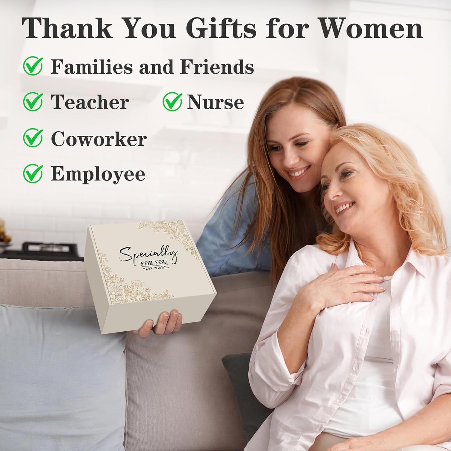 Thank You Gifts for Women, Teacher Appreciation Gifts, Thank You Baskets for Coworker Teachers Friends Mum Employees Nurse Secretary with Thanks Cards, Awesome Glass Cup