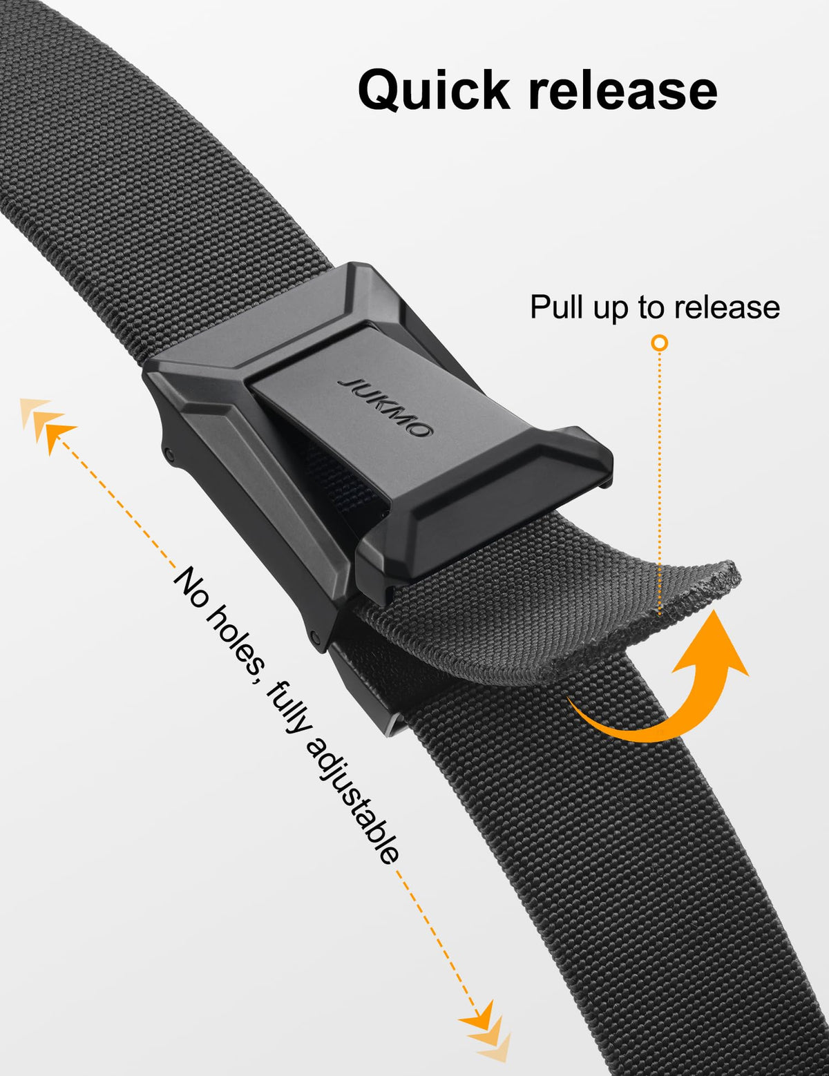 JUKMO Stretch Tactical Belt for Men, Military Work Rigger Hiking 1.5" Elastic Nylon Web Ratchet Quick Release Belt in Gift Box