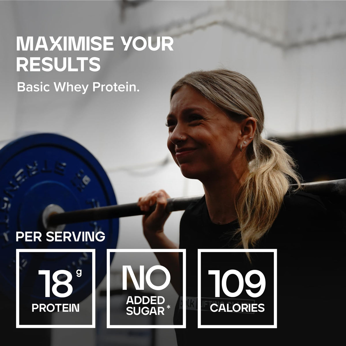 Bulk Basic Whey Protein Powder | Chocolate | 1.25 kg | 41 Servings | Up to 18g Protein per Serving | Low Sugar | Fast Absorbing Formula | Gym Supplement Supports Muscle Growth & Recovery