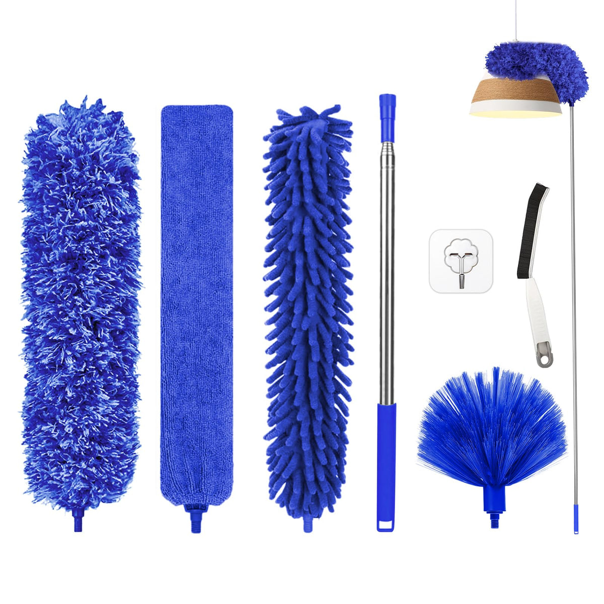 Fogray 2026 Upgraded 240cm Extendable Feather Duster with Soft Silicone Cap