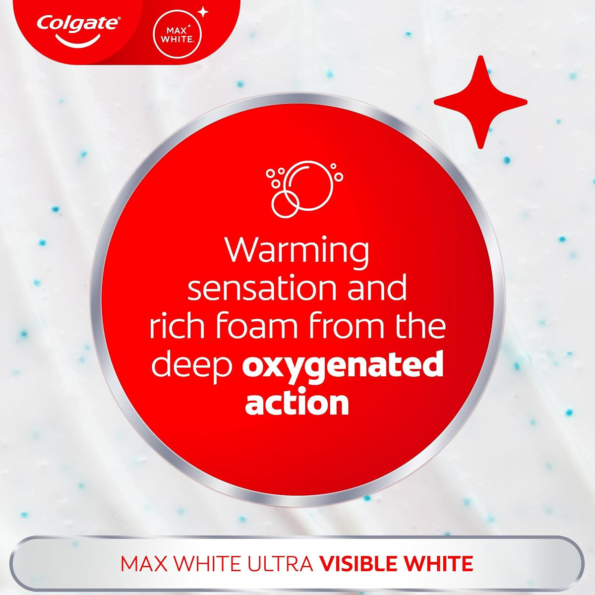 Colgate Max White Ultra Active Foam Whitening Toothpaste, 75ml