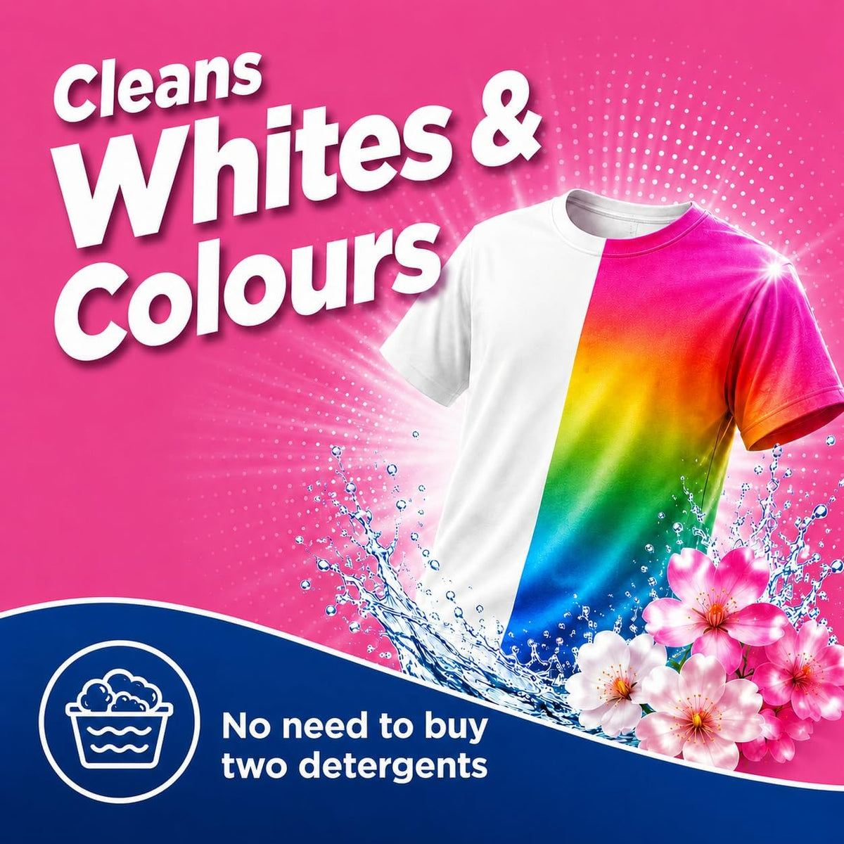 Daz Cherry Blossom Washing Powder 120 Washes, Bio Laundry Detergent