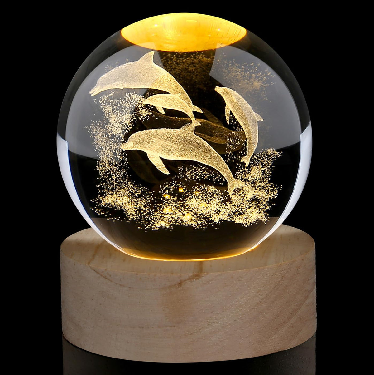 Glass Christmas Reindeer 3D Crystal Ball Christmas Ornaments