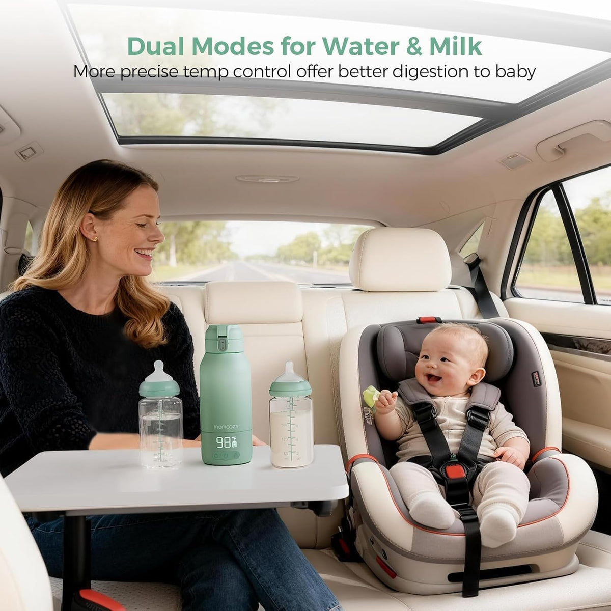 Momcozy Portable Bottle Warmer for Breast Milk & Water, Dual Fast Heating