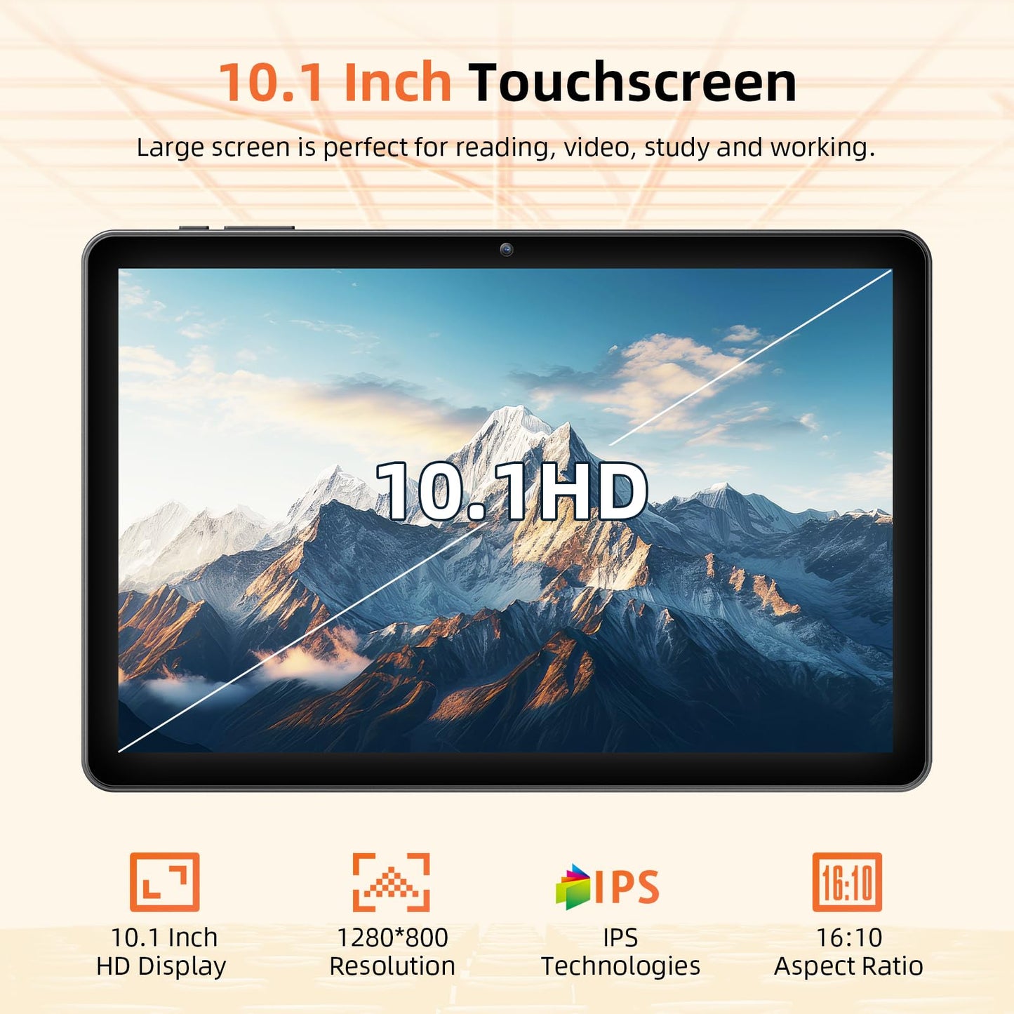 Tablet 10 Inch, Android 15 Tablets with Case, Mouse & Keyboard, Octa-Core, 24GB RAM+128GB ROM+1TB Expand, 1280 x 800 HD IPS Display, Dual Camera, 6000mAh, WiFi 6, BT 5.0, Widevine L1, GPS (Gray)