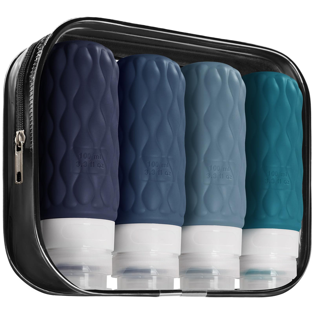 100ml Silicone Travel Bottles for Toiletries for Shampoo and Conditioner