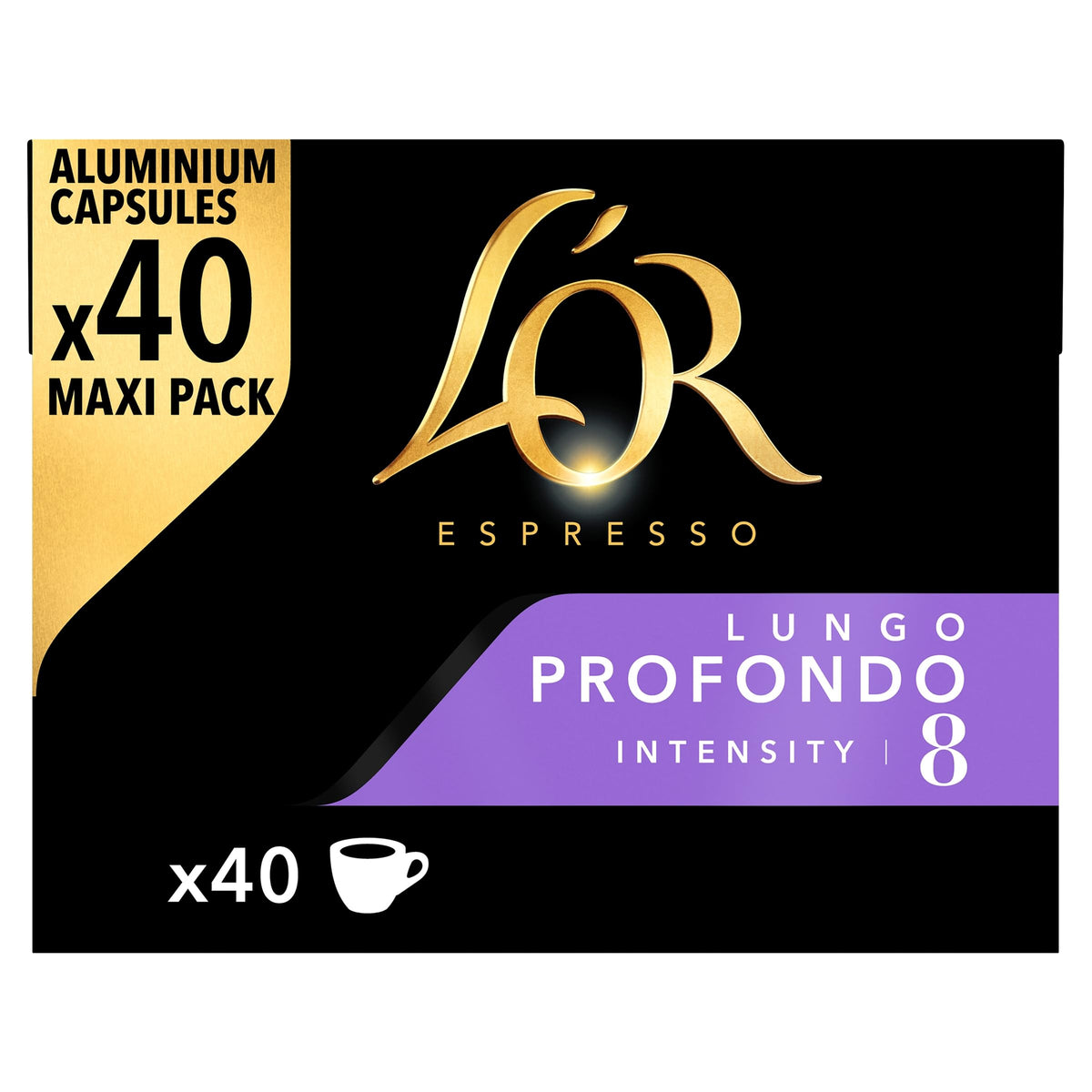 L'OR Espresso Lungo Profondo Coffee Pods x40, Pack of 1, Total 40 Capsules