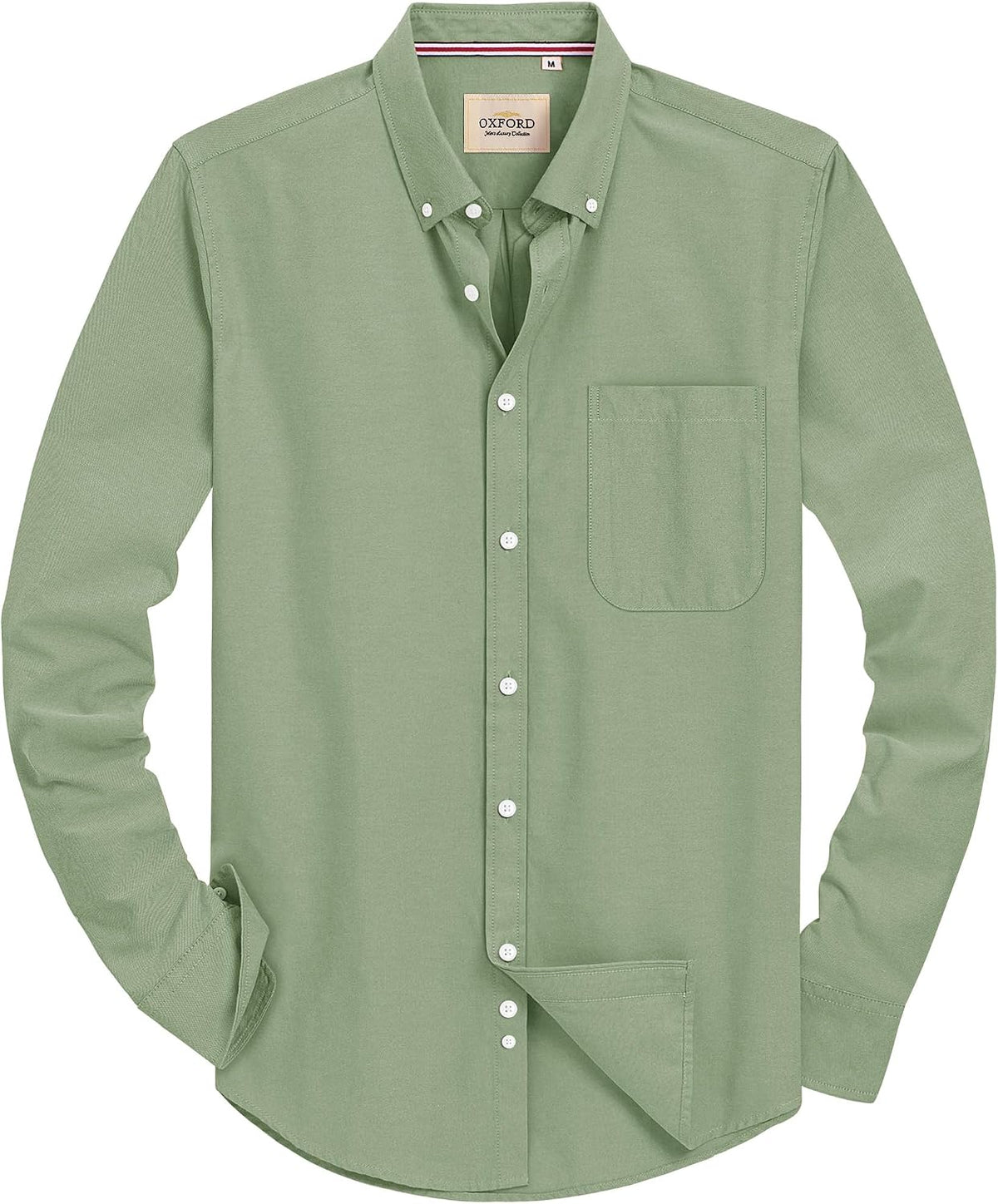 J.VER Men's Long Sleeve Oxford Shirts Smart Casual Business Formal Plain Non Iron Button Down Shirt with Pocket