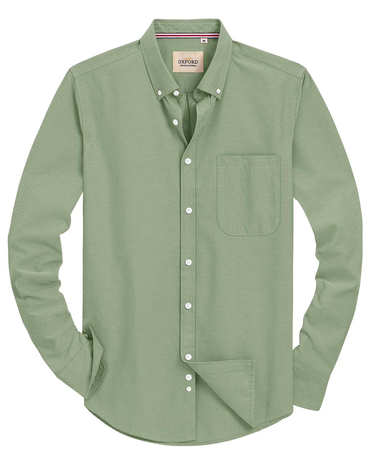 J.VER Men's Long Sleeve Oxford Shirts Smart Casual Business Formal Plain Non Iron Button Down Shirt with Pocket