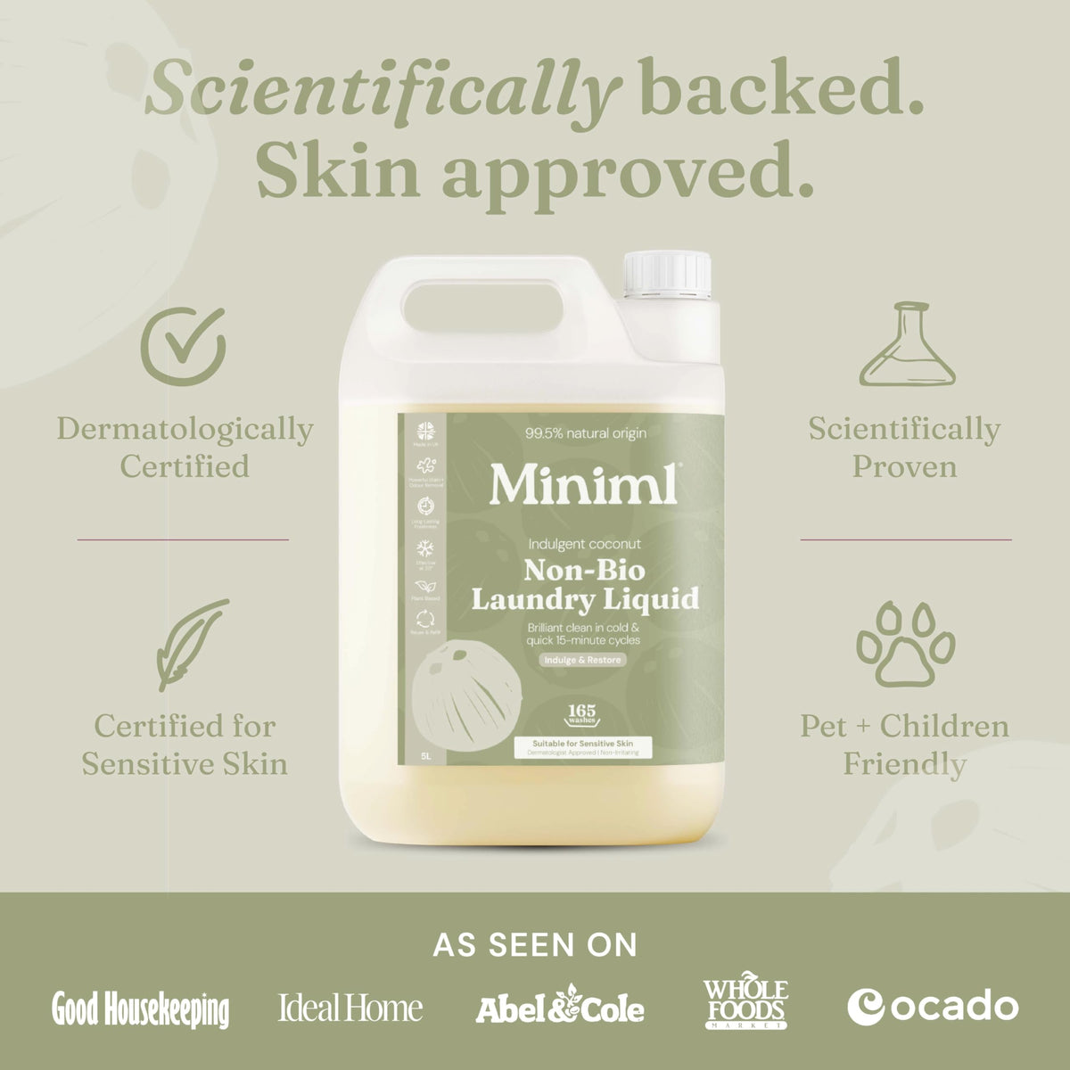 Miniml Eco Laundry Liquid Washing Detergent 5L Refill – Fresh Linen
