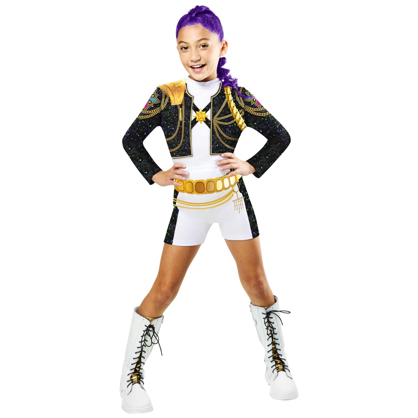 Rubies Official Netflix K-Pop Demon Hunters Rumi Golden Classic Child Costume, Kids Fancy Dress