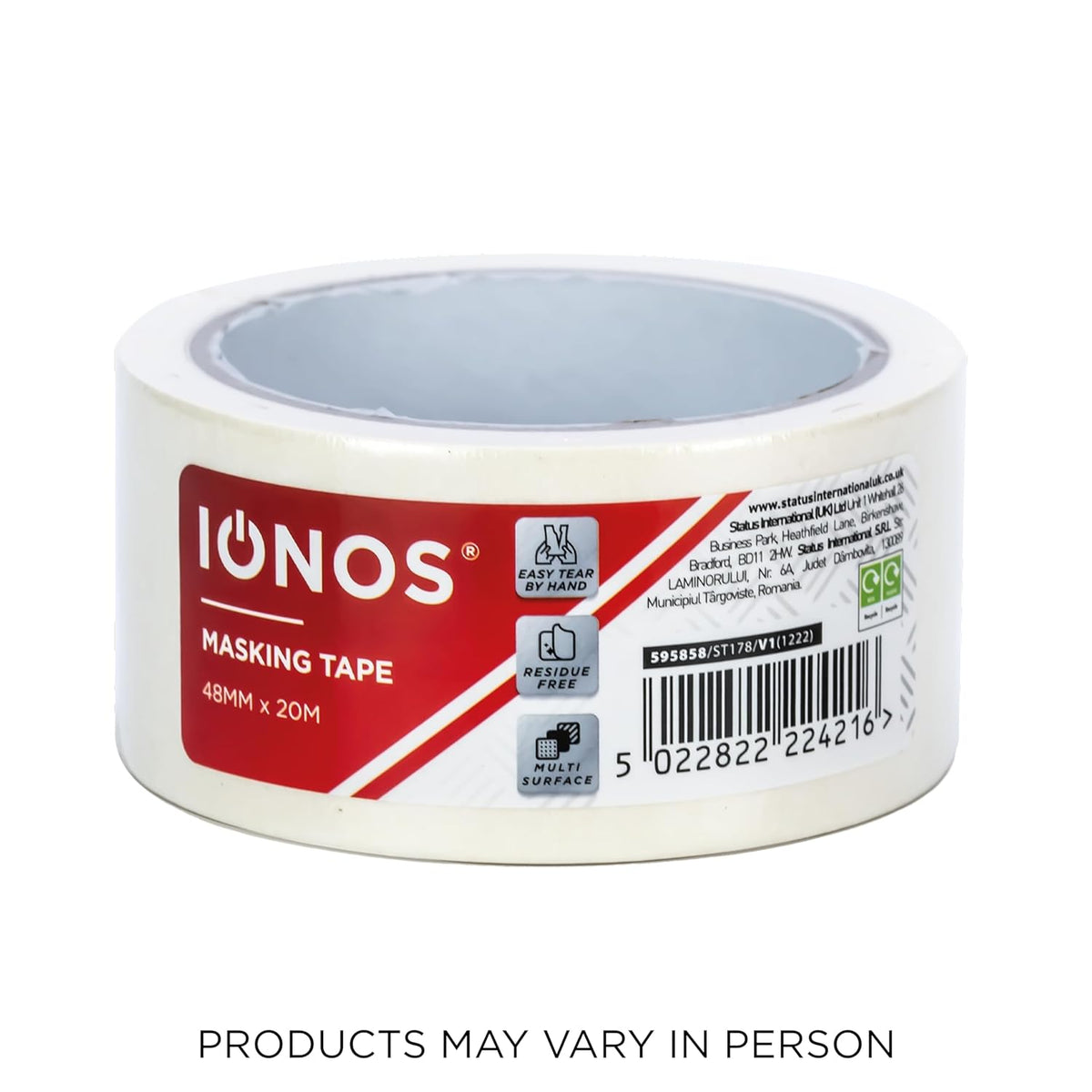 Status IONOS Masking Tape, Multi Surface, Pack of 1, 48mm x 20m