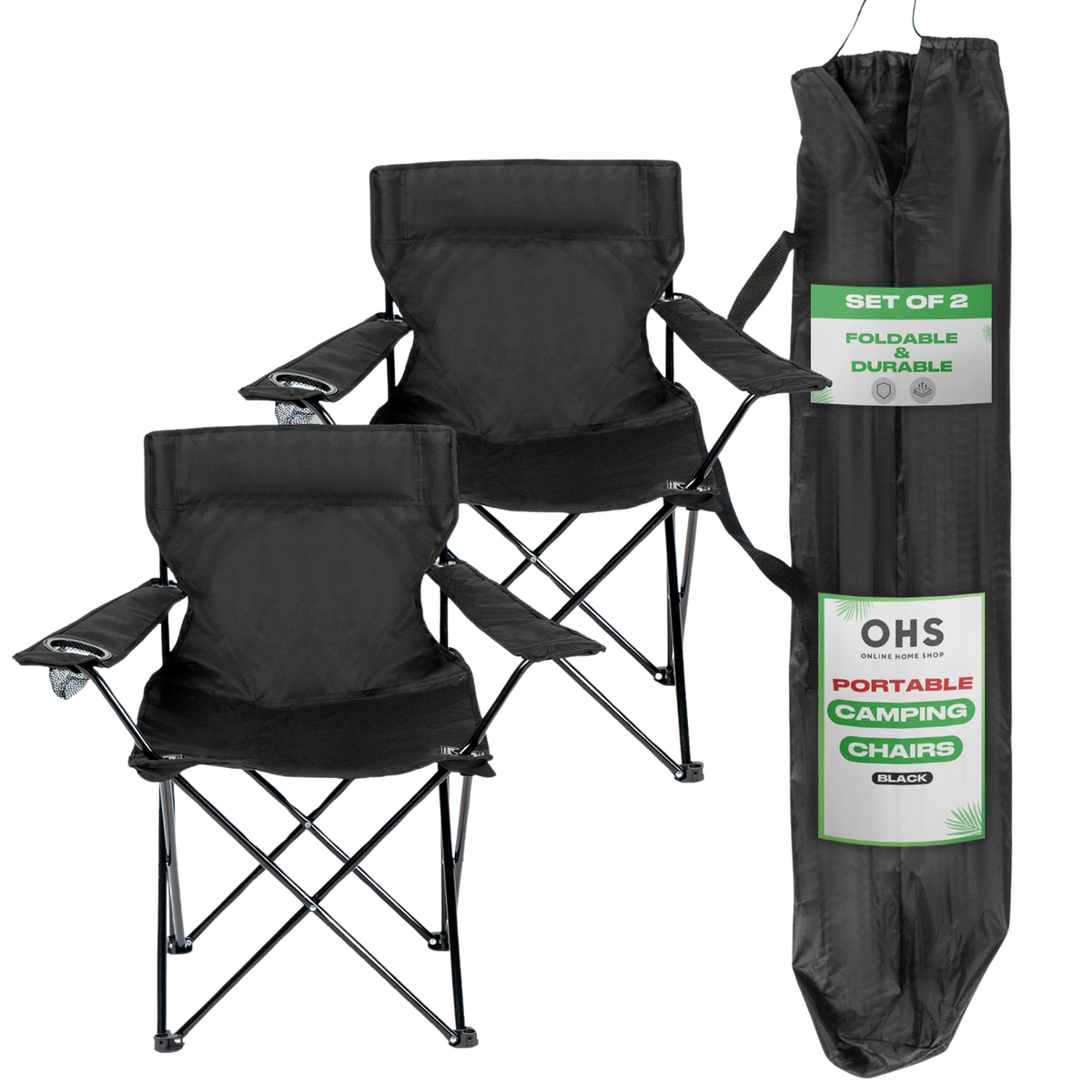 OHS Outdoor Camping Chair Folding Portable Picnic Garden Seat