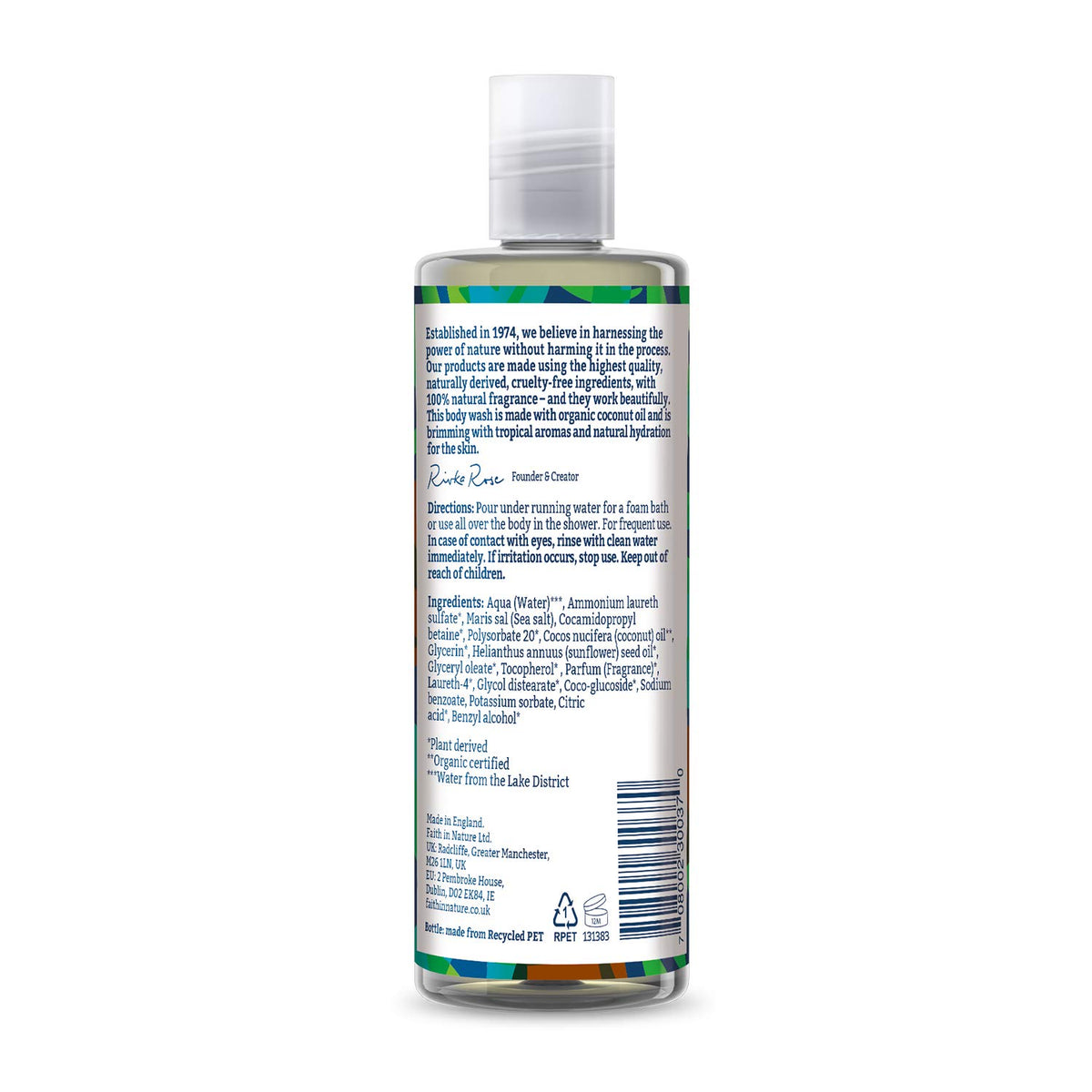 Faith In Nature Natural Fragrance Free Body Wash, Sensitive, Vegan and Cruelty Free, No SLS or Parabens, 400 ml