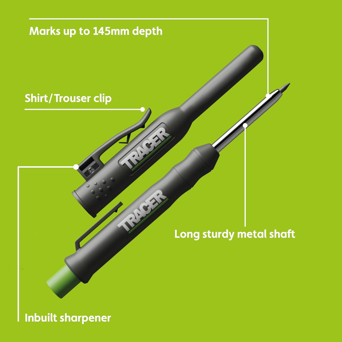 Tracer Deep Hole Carpenter Pencil | Work Pencil, Holster & Sharpener