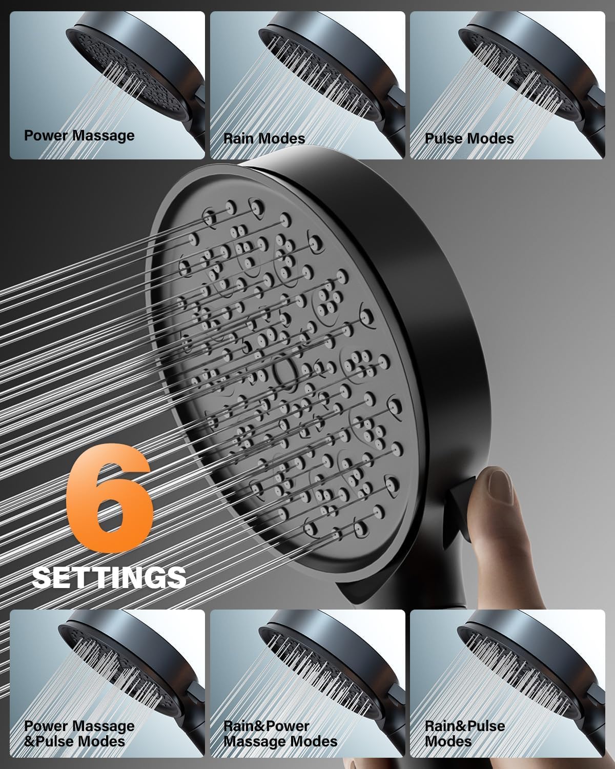 Cobbe Hard Water Filter Shower Head with 1.5m Hose and Holder