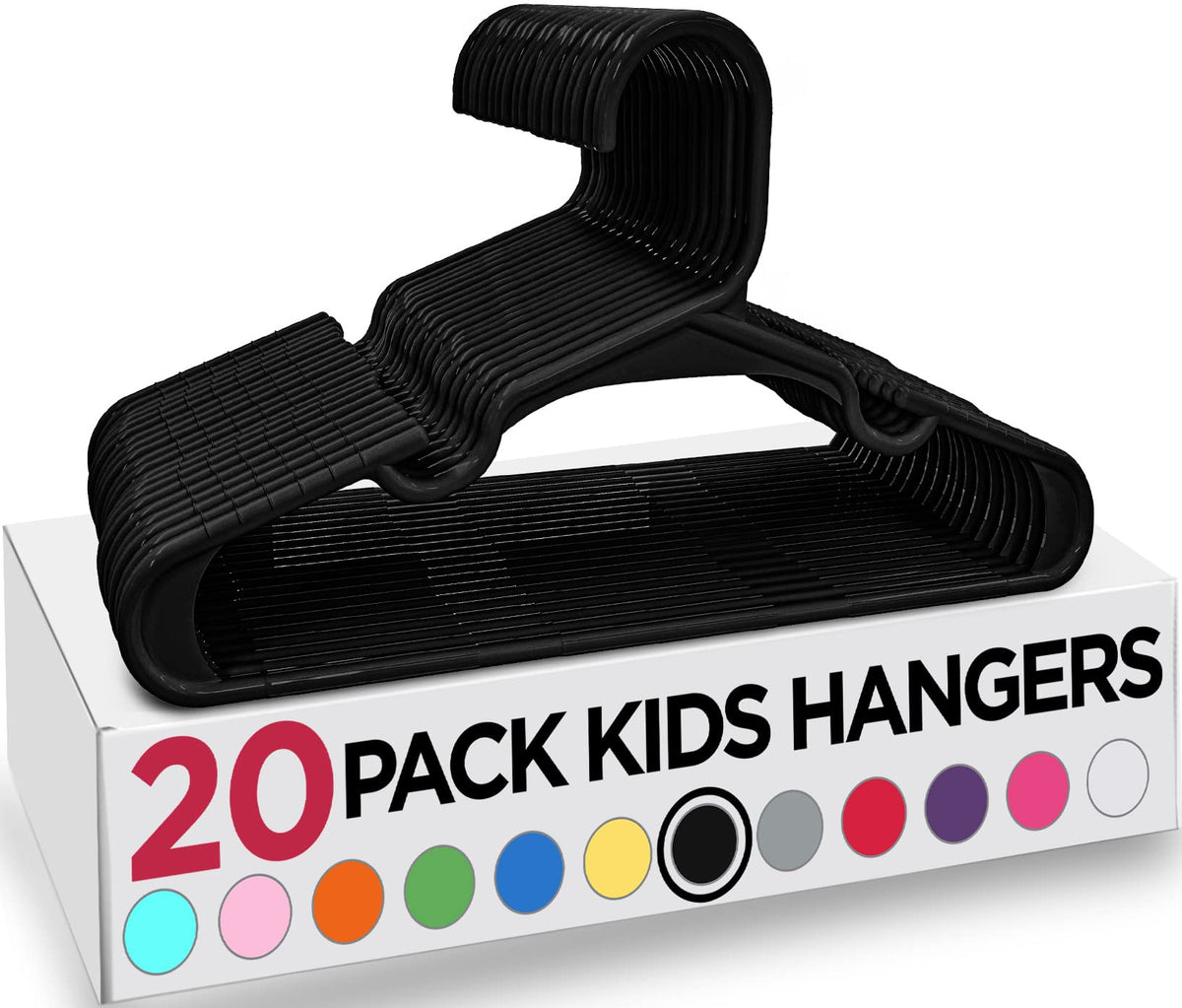 Utopia Home 20pcs Kids Hangers - 28cm Plastic Baby Hangers for Closet - Kids Hanger for Clothes and Baby Hanger for Closet - for Daily Standard Use (Grey)