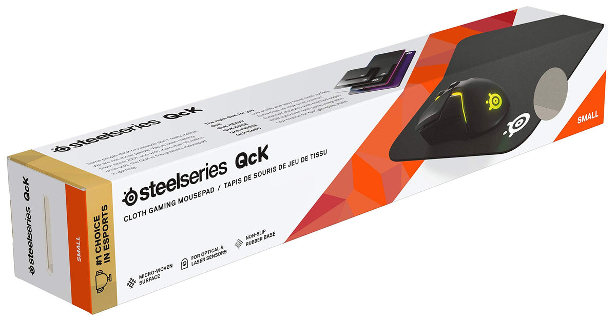 SteelSeries QcK Edge Cloth Gaming Mouse Pad - Never-fray Stitched Edges - Optimized For Gaming Sensors - Size L (450 x 400 x 2mm) - Black