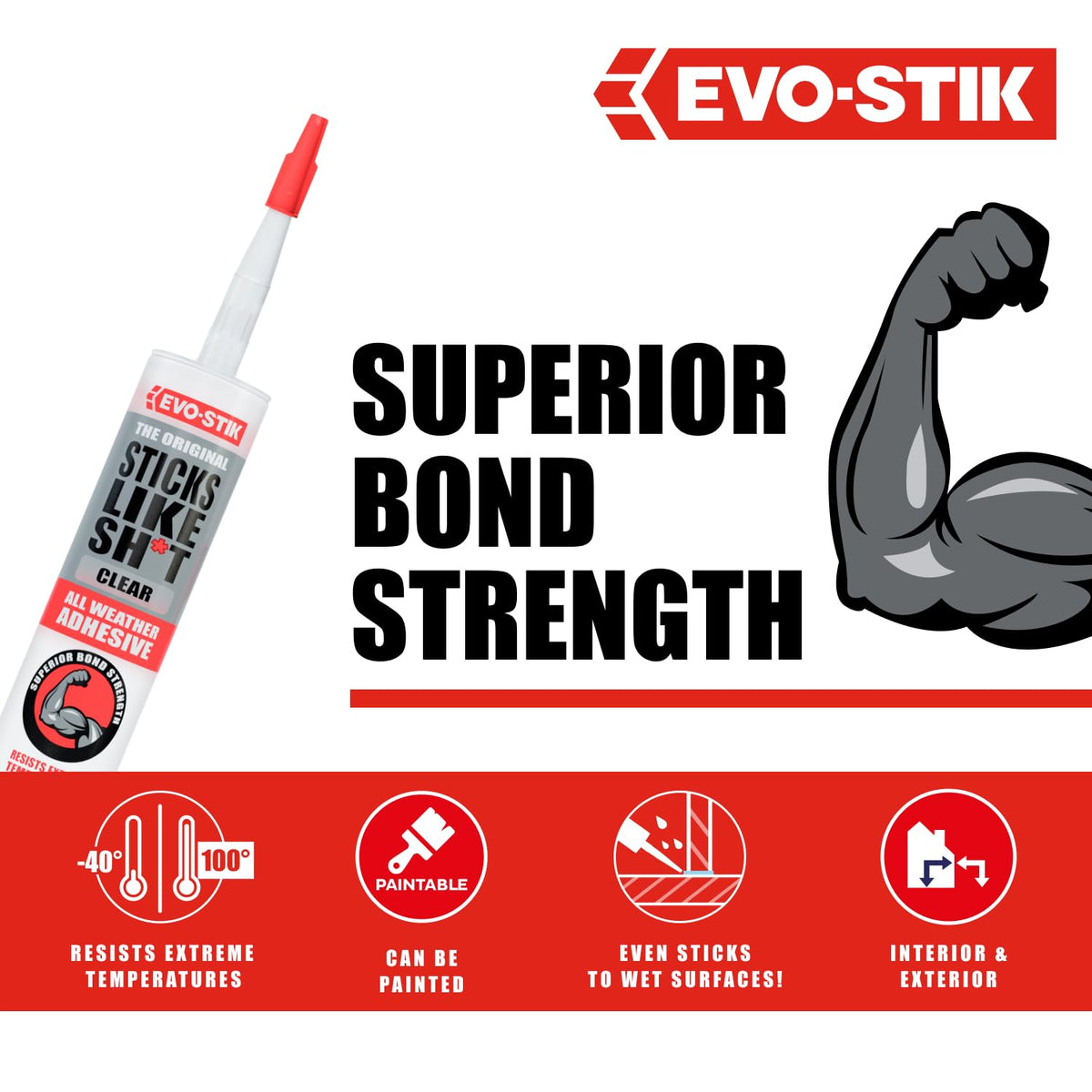 EVO-STIK Sticks Like Sh*t Adhesive Clear - 290ml
