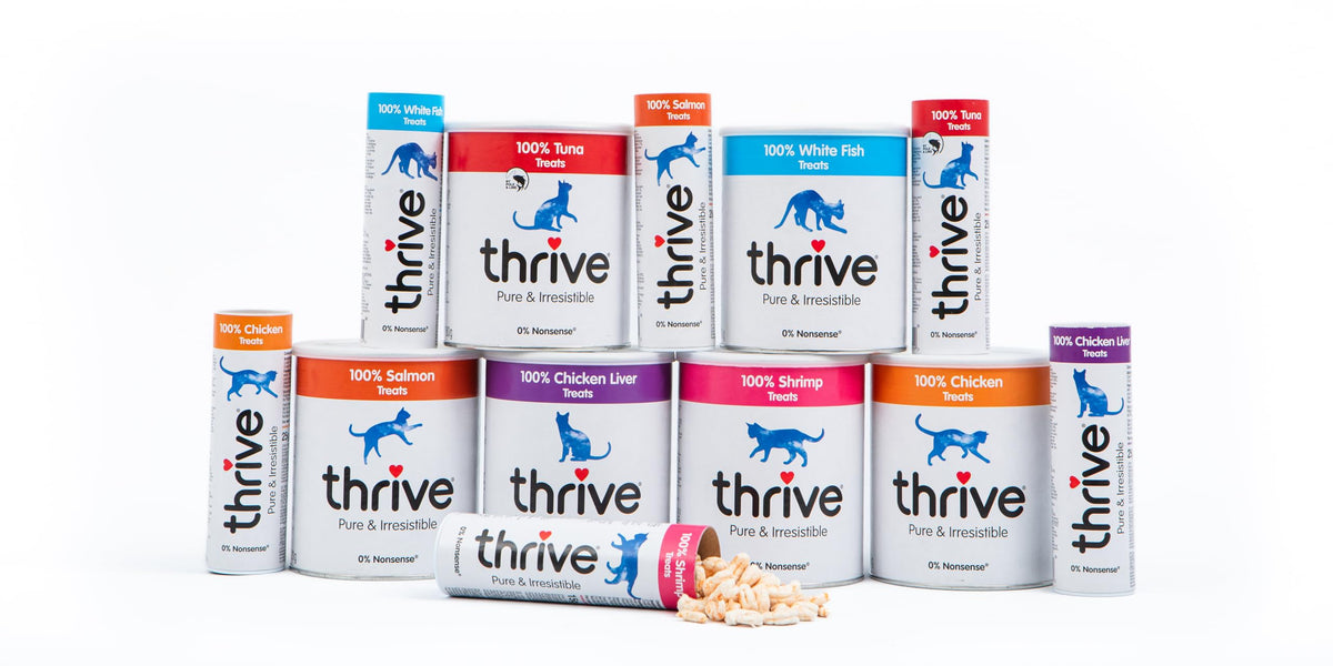 Thrive 100% Chicken Breast Freeze-Dried Cat Treats – Single Ingredient, High Protein – Grain Free – 170g MaxiTube