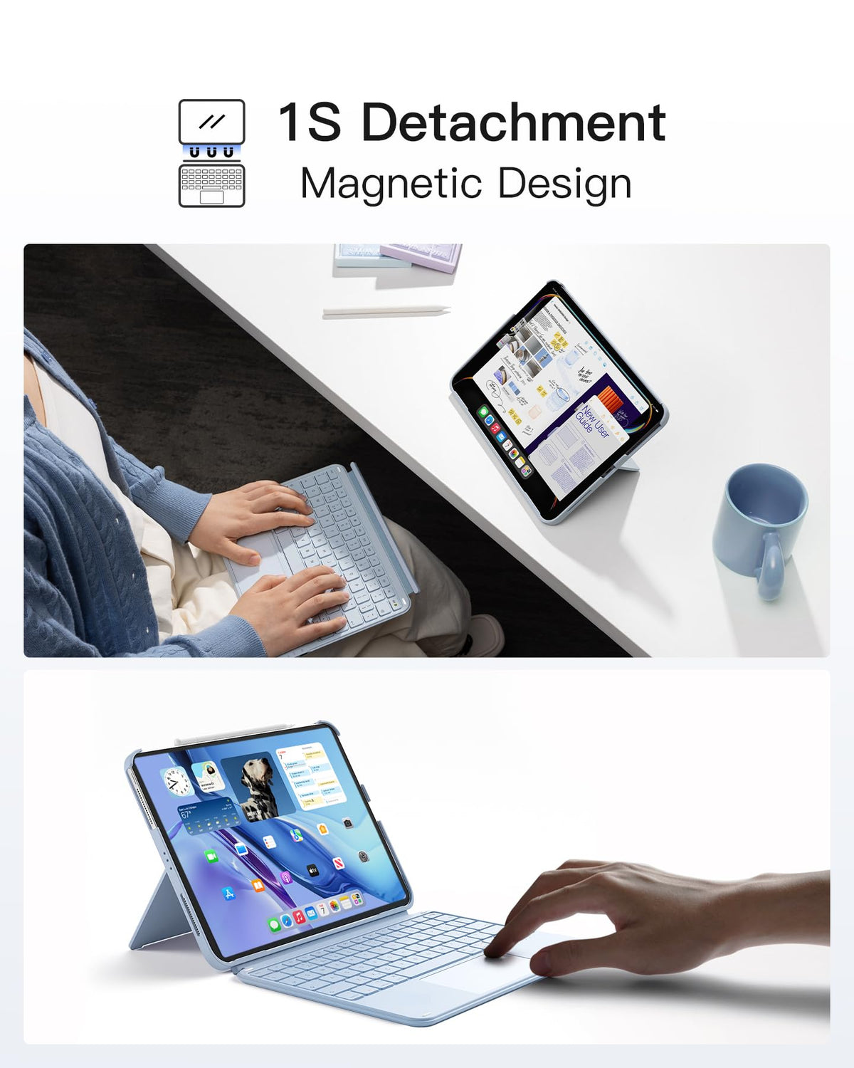 Inateck Keyboard Case with Tracked for iPad A16 11th Gen 11"/10th Gen 10.9"