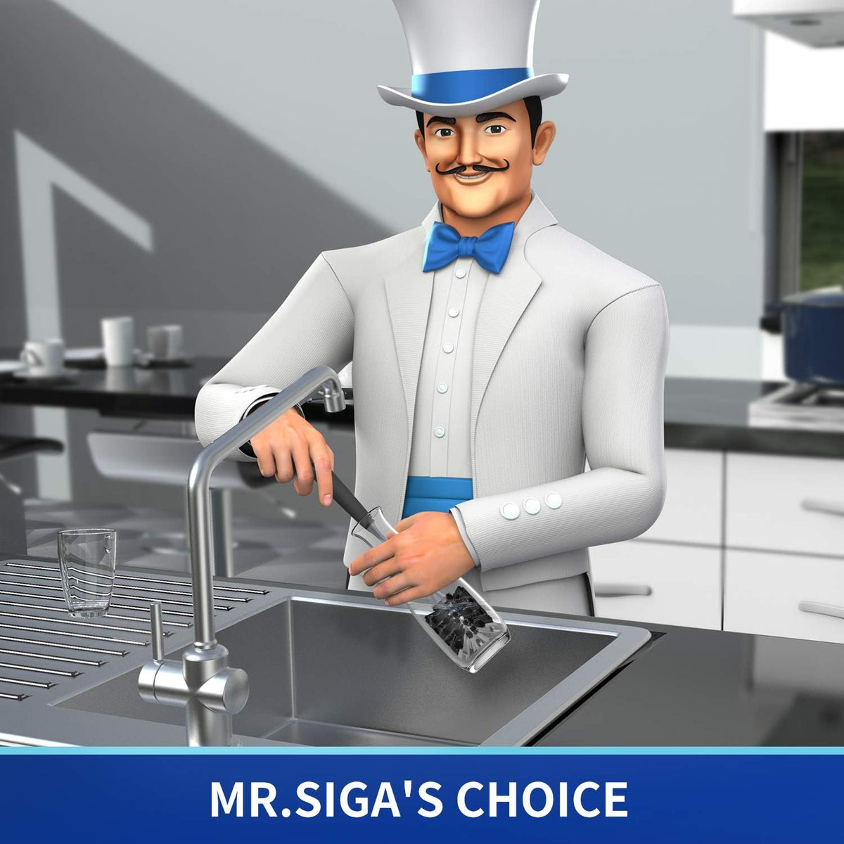MR.SIGA Long Handle Bottle Brush, Non-Scratch Water Bottle Brush Cleaner