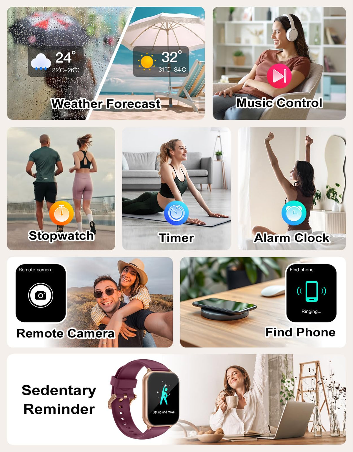 RUIMEN Smart Watch Answer Dial Call,Smart Watches for Women Men 1.85" HD Screen Fitness watch with SpO2 Heart Rate Sleep Monitor Step Counter Waterproof 100+ Sports Mode for Android iOS (2 Bands)