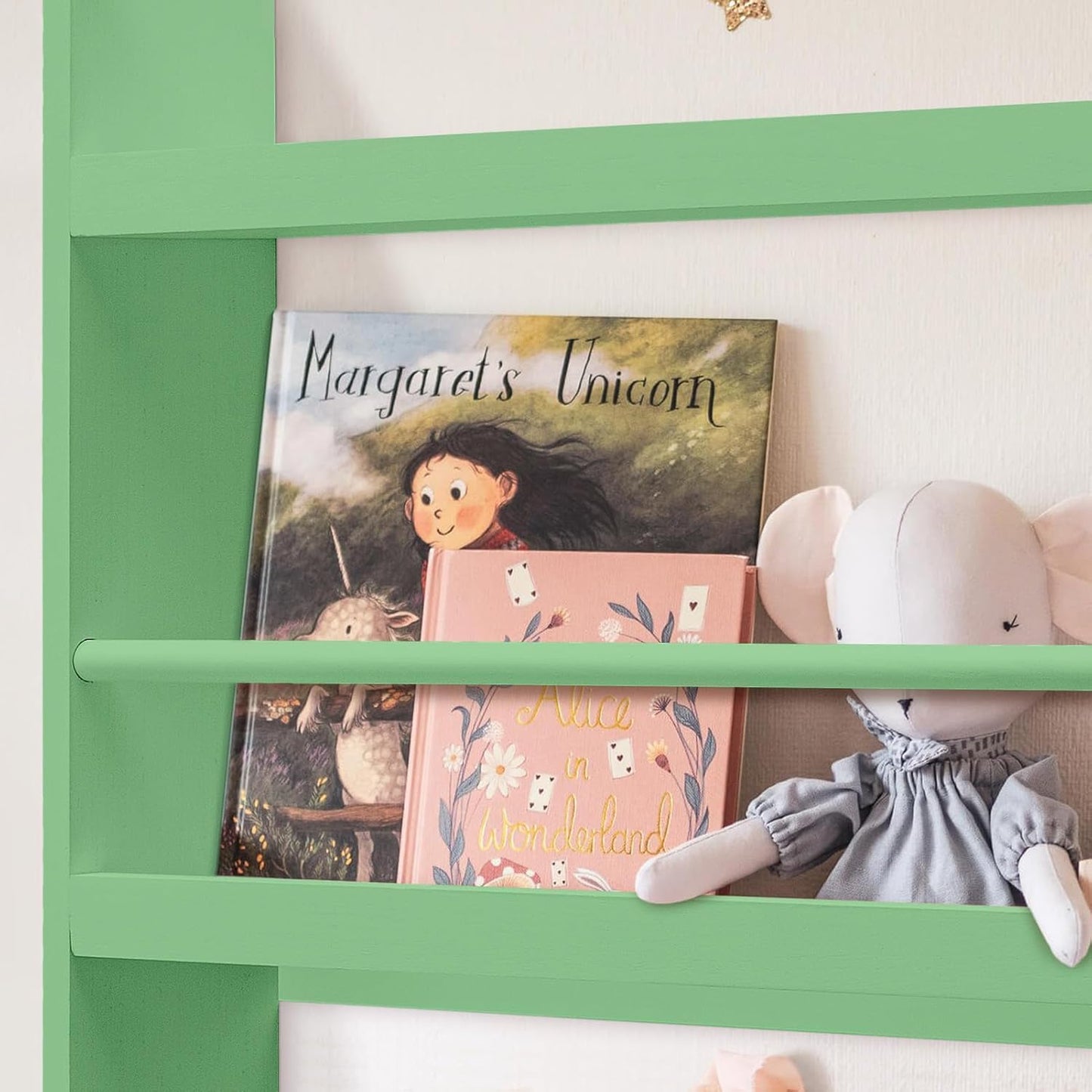 Kids Bookcase Modern Childrens Bookcase 4-Tier Book Shelf Display Rack Book Shelf Kids Room 10 CM Depth Suitable for Children's Children's Room School 116.5x60x 10CM White
