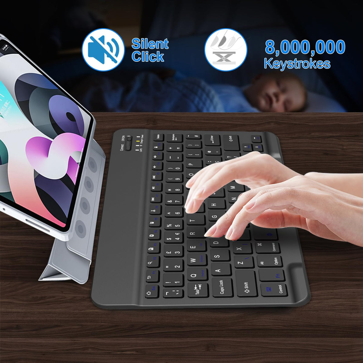 NOOX Bluetooth Keyboard for iPad, Galaxy Tablets, SmartPhones