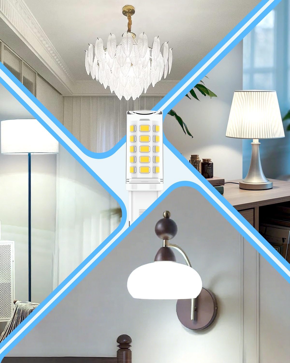 6 Pack G9 LED Bulbs Warm White, 4W, 3000K, No Flicker, Equivalent to 40W Halogen, 400LM, Non-Dimmable, Energy Saving G9 LED Light Bulbs for Decoration, Office, Home Lighting Decor and More