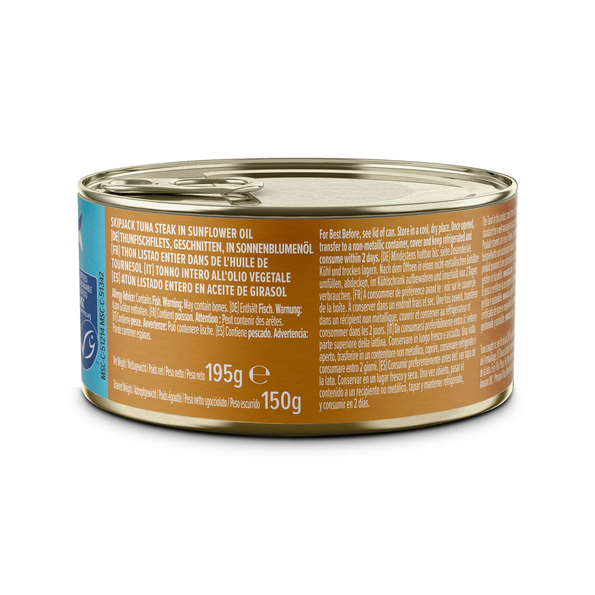 by Amazon MSC Skipjack Tuna Chunks in Spring Water, 4x145g