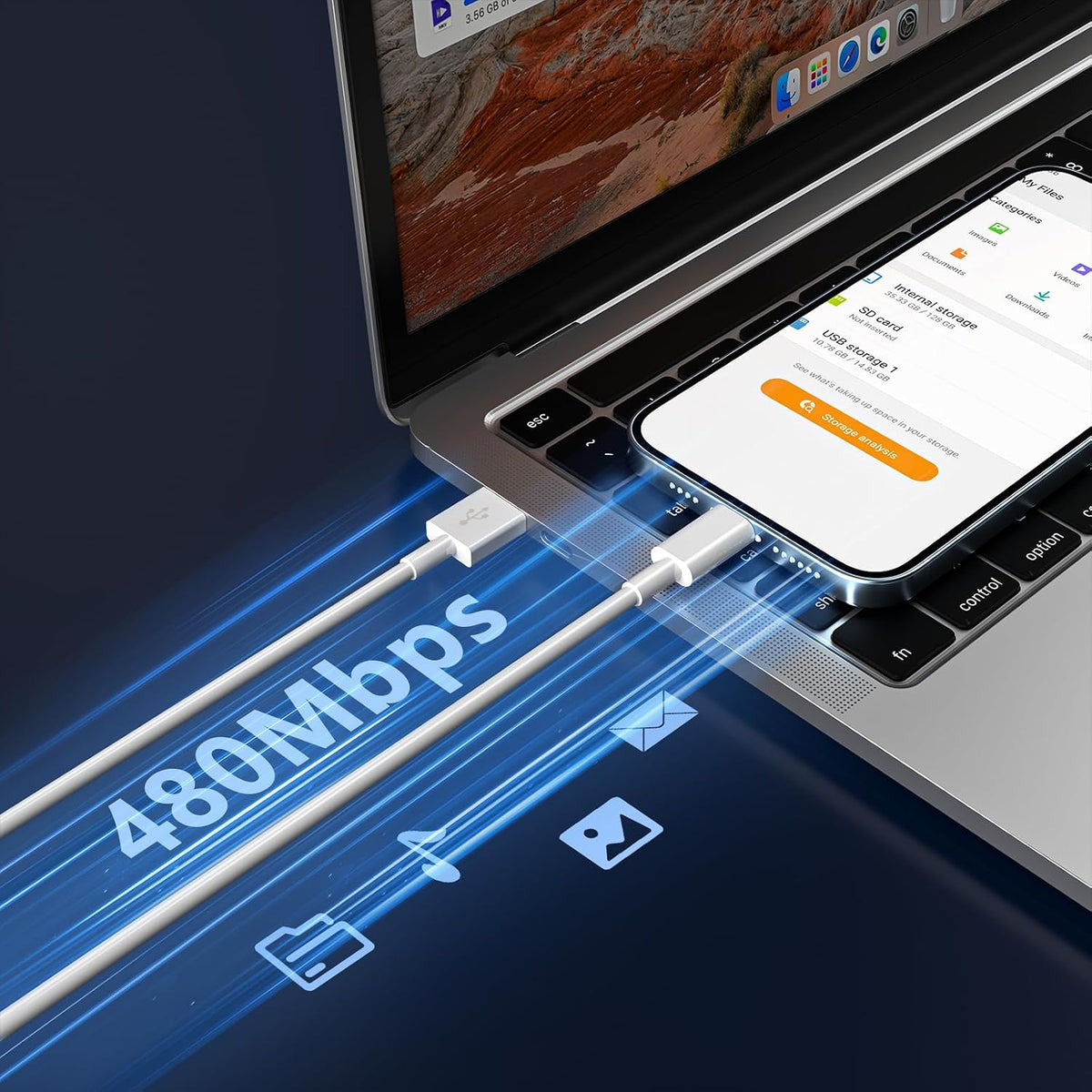 USB C Charger Cable, USB to USB C Cable USB A to C Cable 1M+2M 2Pack