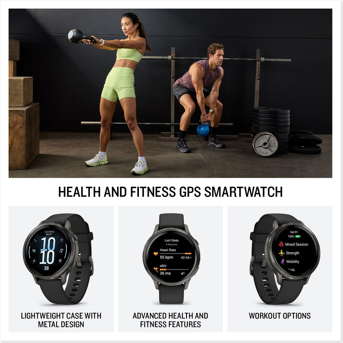Garmin Venu 4, 45mm GPS smartwatch, Black