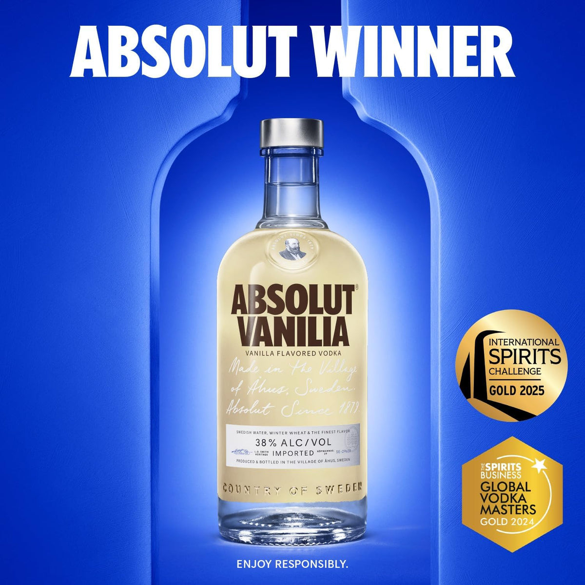 Absolut Mix Miniature Pack with Original, Citron, Lime, Vanilia and Raspberri Flavoured Swedish Vodka, 5 x 5cl