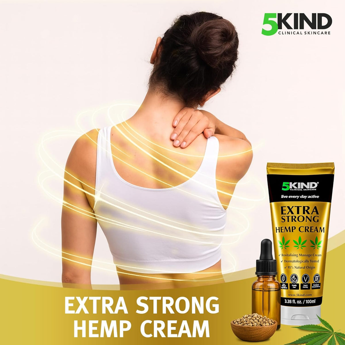 5Kind Extra Strong Hemp Cream 100ml - Hemp and Arnica Cream