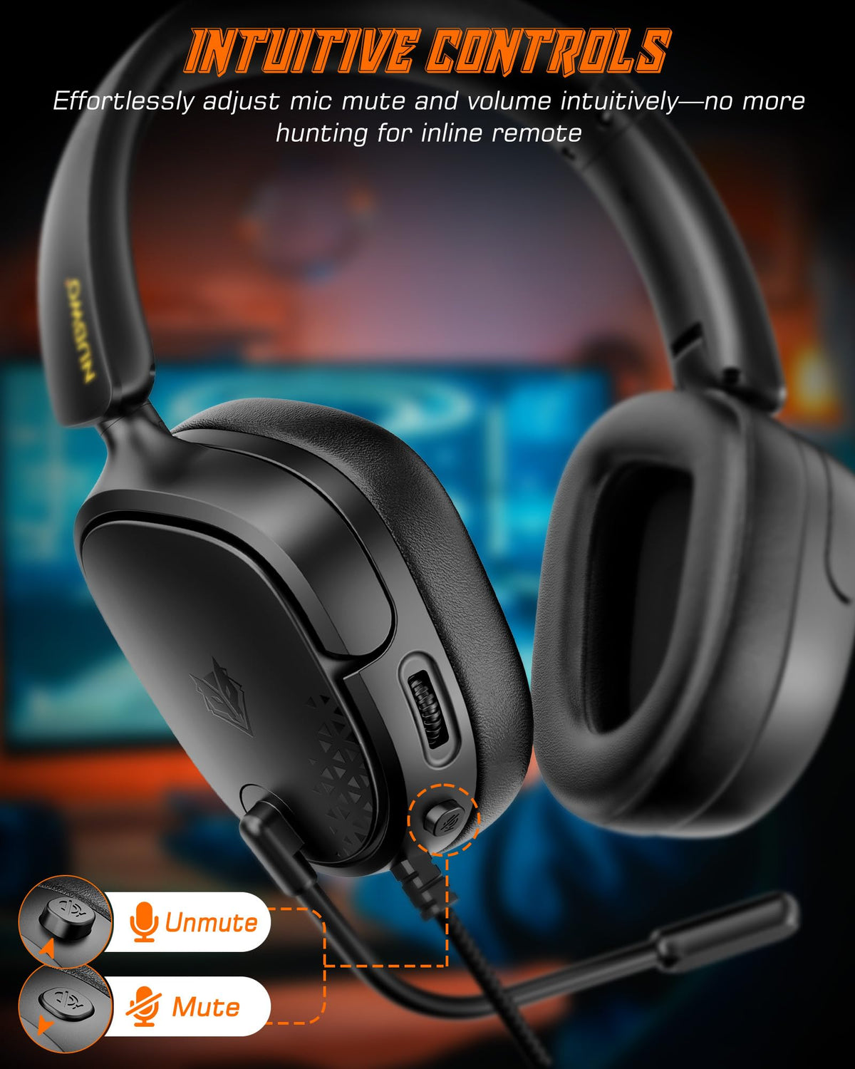 NUBWO HG04L Gaming Headset for PS5/PS4, Xbox Series X|S/Xbox One, Switch – 250g Lightweight, Clear Unidirectional Mic, Soft Memory Earmuffs, 3.5mm Jack for Gaming & Work